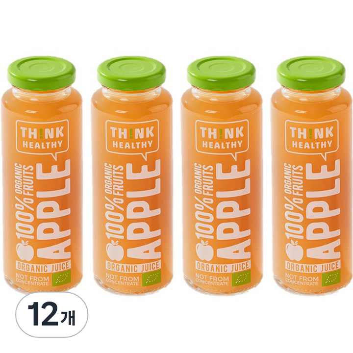띵크헬씨 유기농 NFC 착즙 사과주스, 12개, 240ml