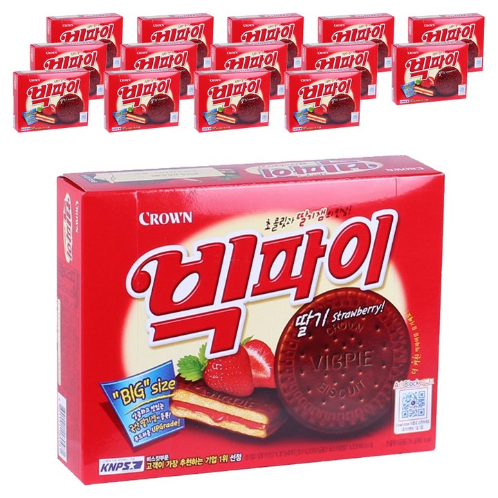 크라운 빅파이 딸기, 324g, 15개
