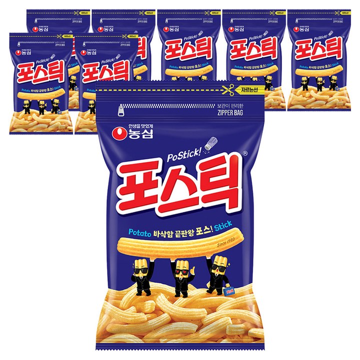농심 포스틱 과자, 280g, 8개