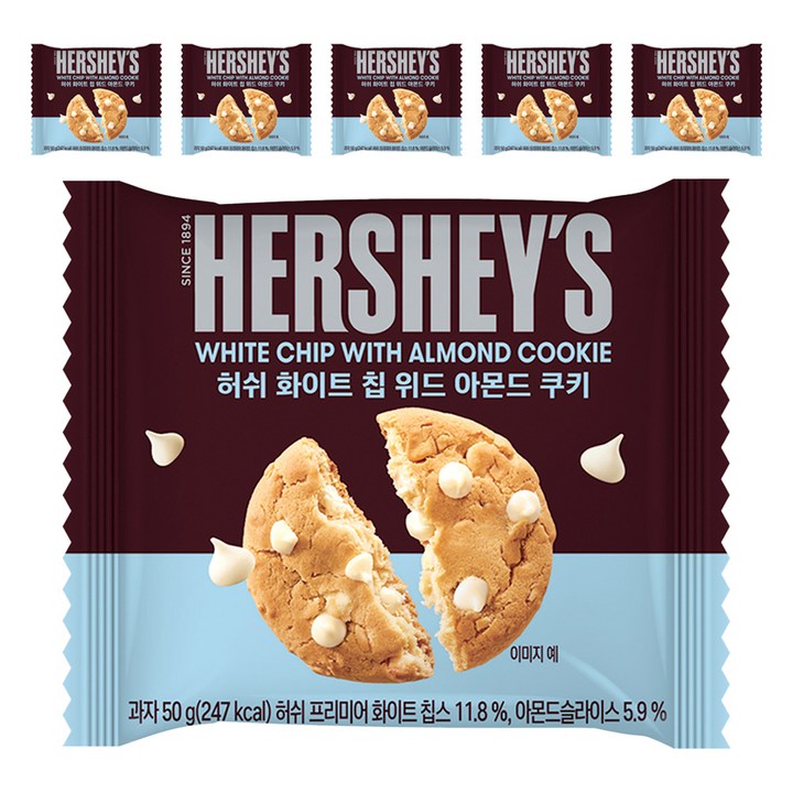 허쉬 화이트칩 위드 아몬드 쿠키, 50g, 6개