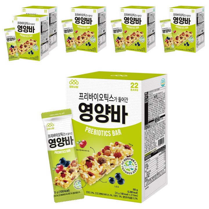 엄마사랑 프리바이오틱스 영양바, 550g, 6개