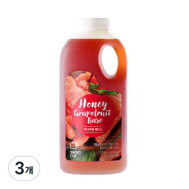 스위트컵 허니자몽 베이스, 1.2kg, 3개