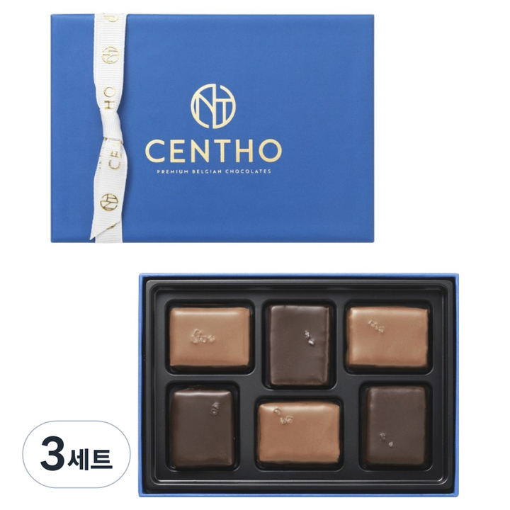 CENTHO 솔티드 카라멜 프리미엄 초콜릿 2종 x 3p 세트, 3세트
