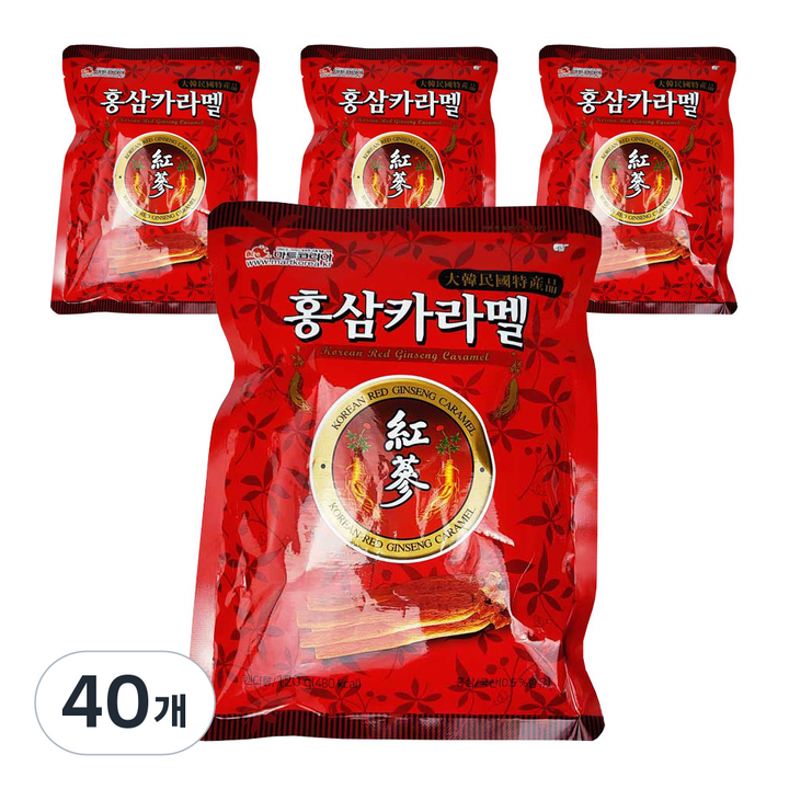 아름다운정성 홍삼 카라멜 사탕, 40개, 120g