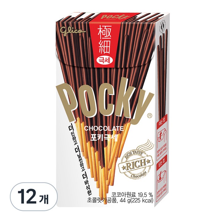 해태 포키극세초콜릿, 44g, 12개
