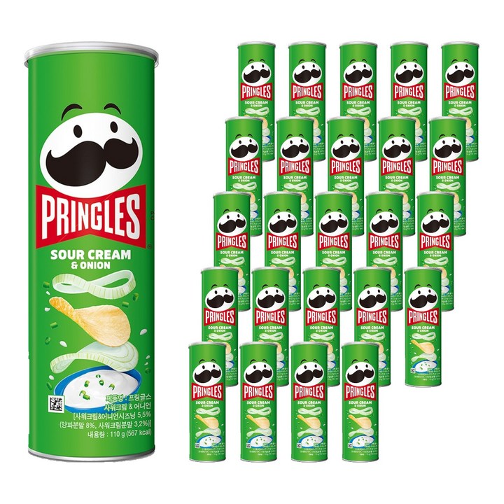 프링글스 사워크림 앤 어니언, 110g, 25개