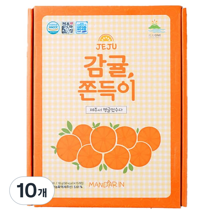 제주원 제주 감귤 쫀득이 15p, 270g, 10개