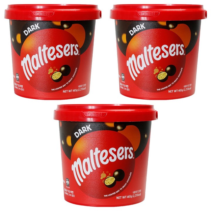 몰티져스 다크 버켓, 465g, 3개