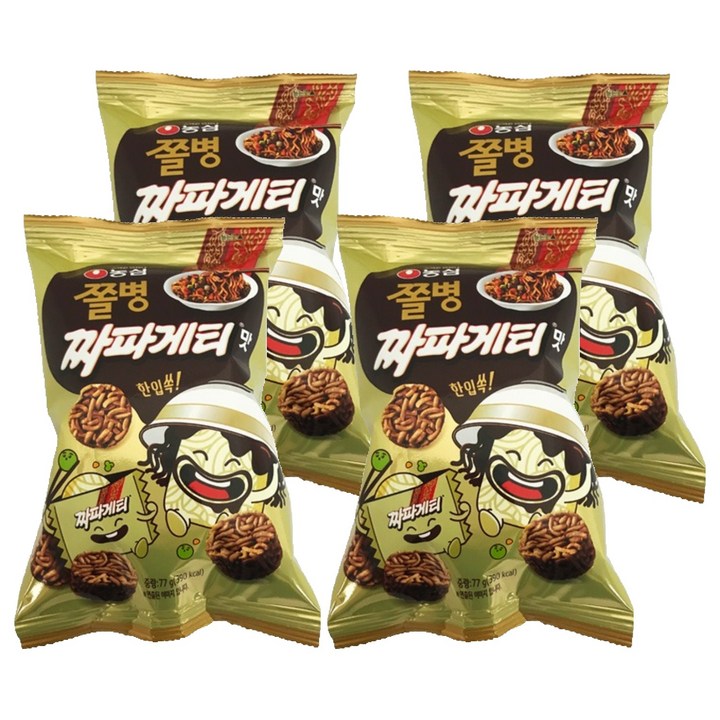 쫄병스낵 짜파게티맛, 77g, 4개