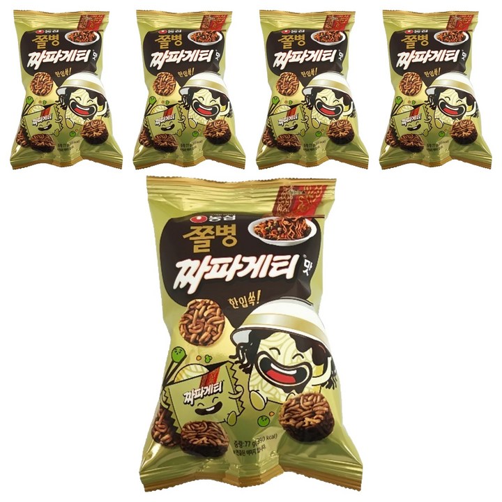 쫄병스낵 짜파게티맛, 77g, 5개