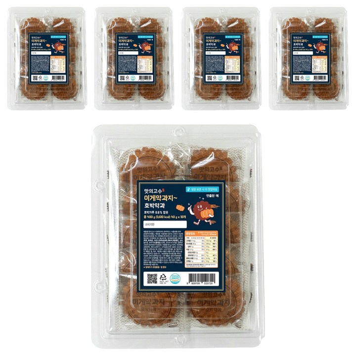 맛의고수 이게약과지 호박약과 40gx10개, 400g, 5개