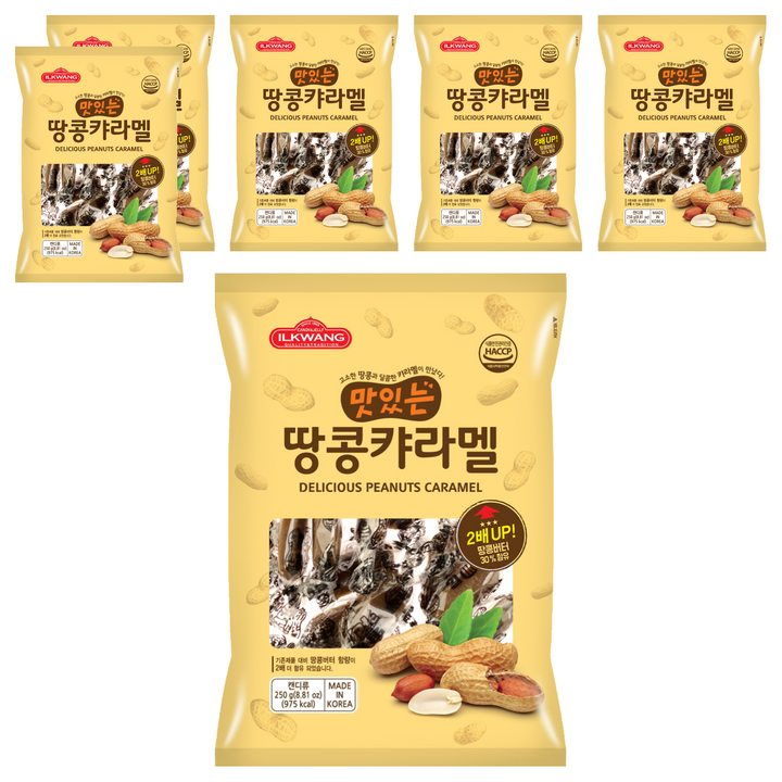 [일광제과] 캔디 땅콩캬라멜, 6개, 250g