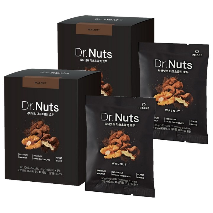 인테이크 닥터넛츠 다크초콜릿 호두, 150g, 2개