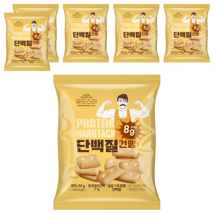 푸드스타 단백질 건빵, 60g, 6개