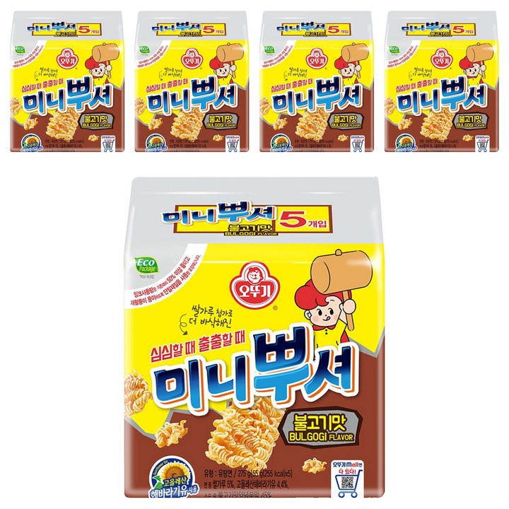 오뚜기 뿌셔뿌셔 불고기맛, 275g, 5개