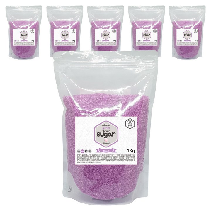웰빙 솜사탕 설탕 포도향, 1kg, 6개