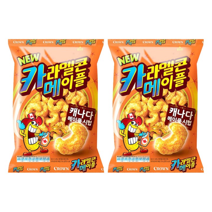 크라운 카라멜 메이플 콘, 154g, 2개