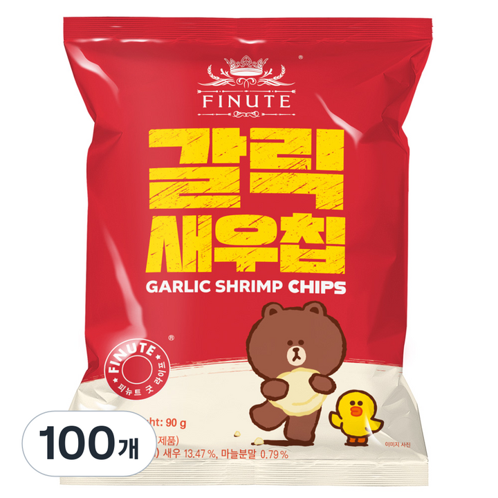 피뉴트 갈릭새우칩, 90g, 100개