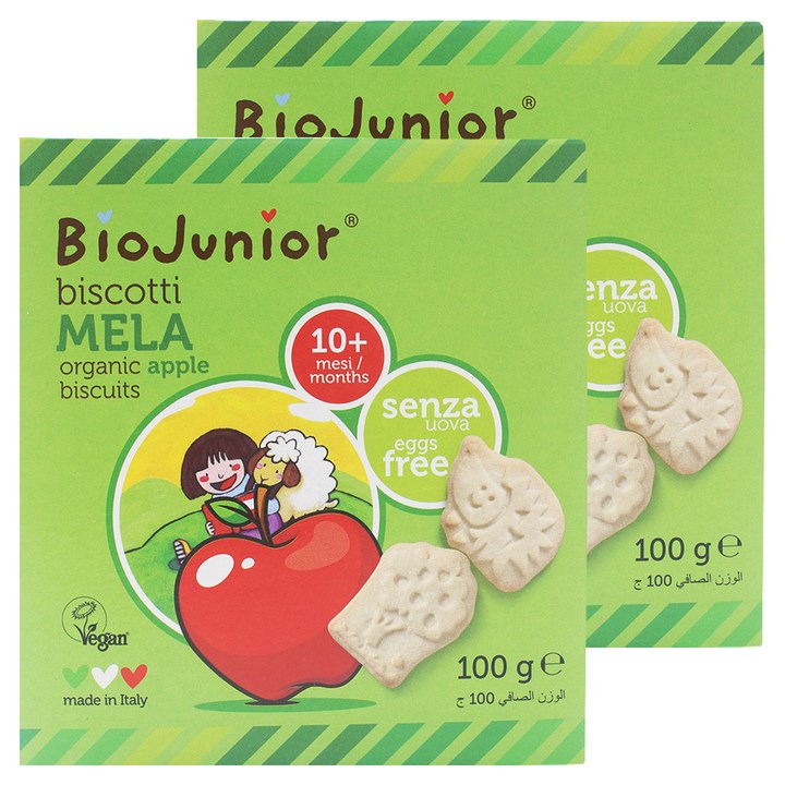바이오주니어 유기농 사과 비스킷, 100g, 2개