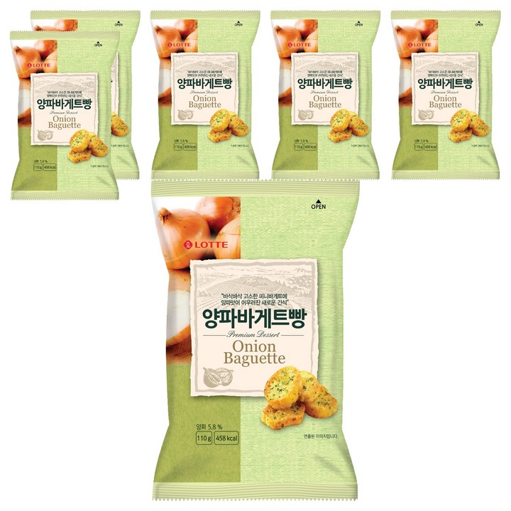 롯데웰푸드 양파바게트빵, 110g, 6개