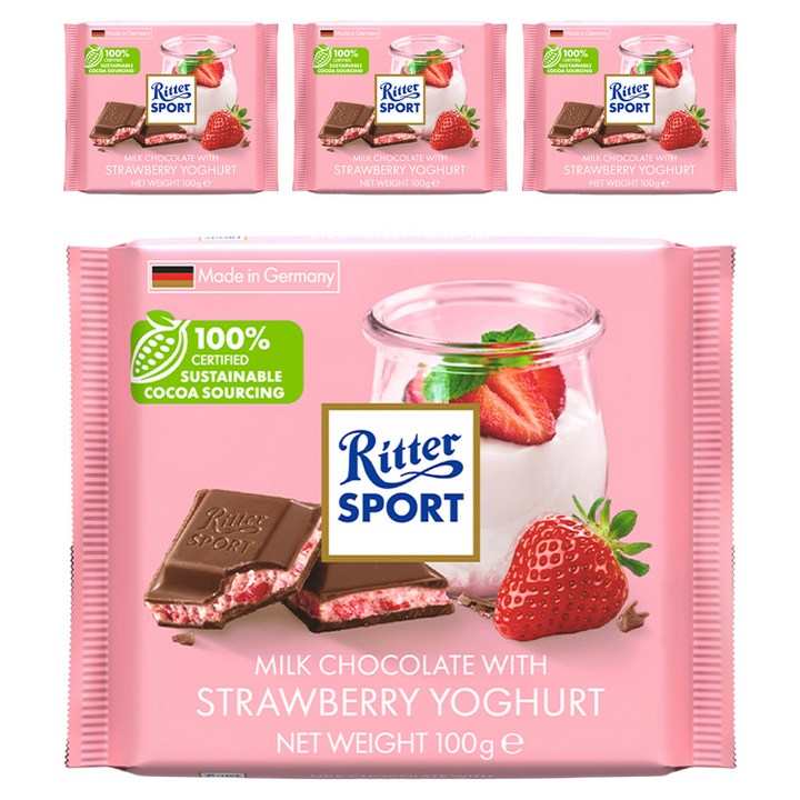 리터스포트 딸기요거트 초콜릿, 100g, 4개