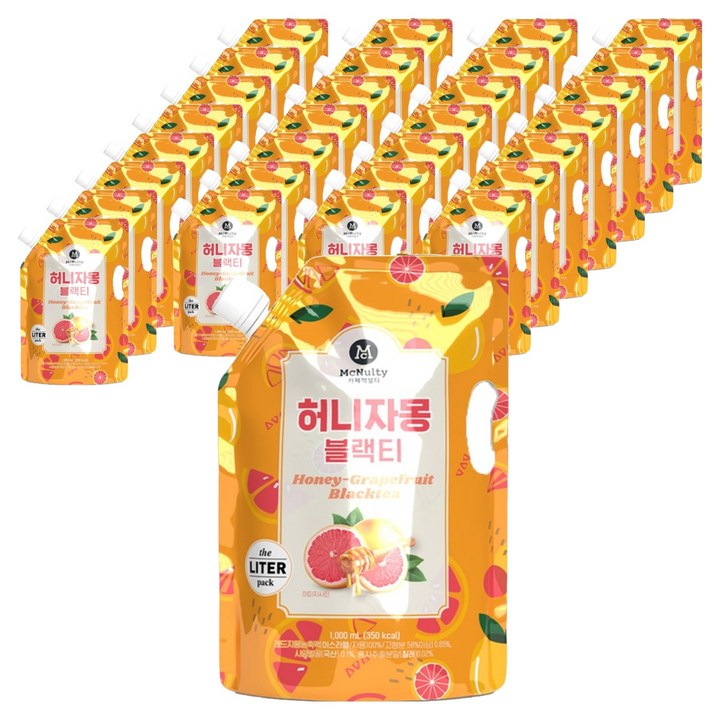 맥널티커피 허니 자몽 블랙티 대용량 파우치, 1L, 30개