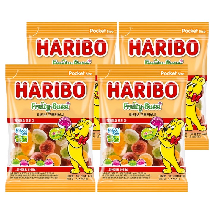 하리보 프루티부시 젤리, 100g, 4개