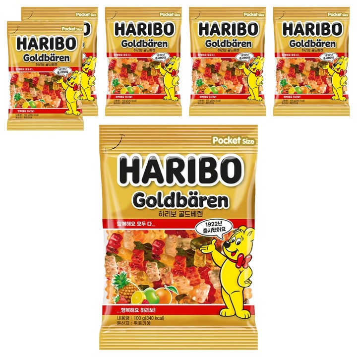 하리보 골드베어 젤리, 100g, 6개
