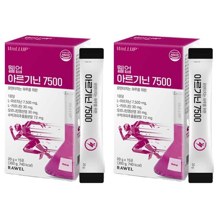 웰업 아르기닌 7500 액상스틱 15p, 300g, 2개