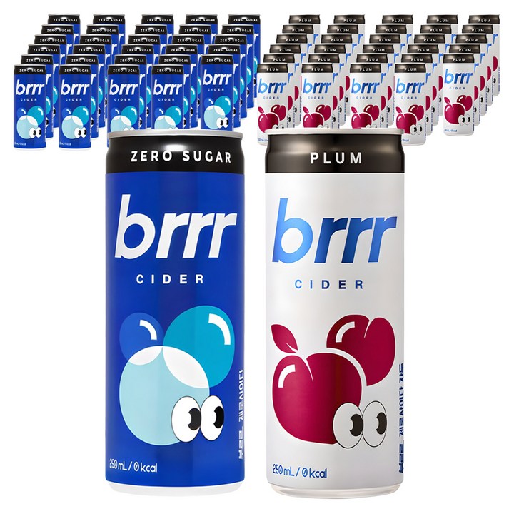 부르르 제로사이다 250ml 30p + 자두 250ml 30p, 1세트