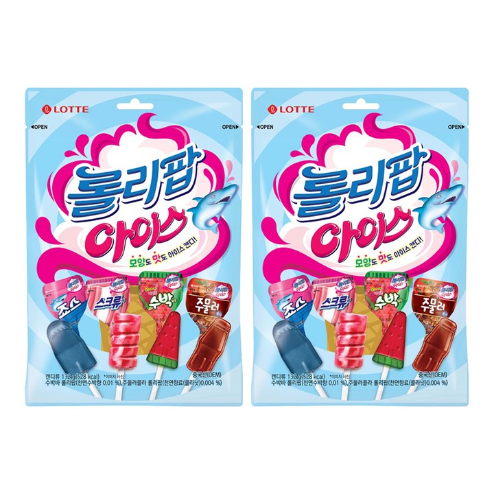 롯데웰푸드 롤리팝 아이스, 132g, 2개