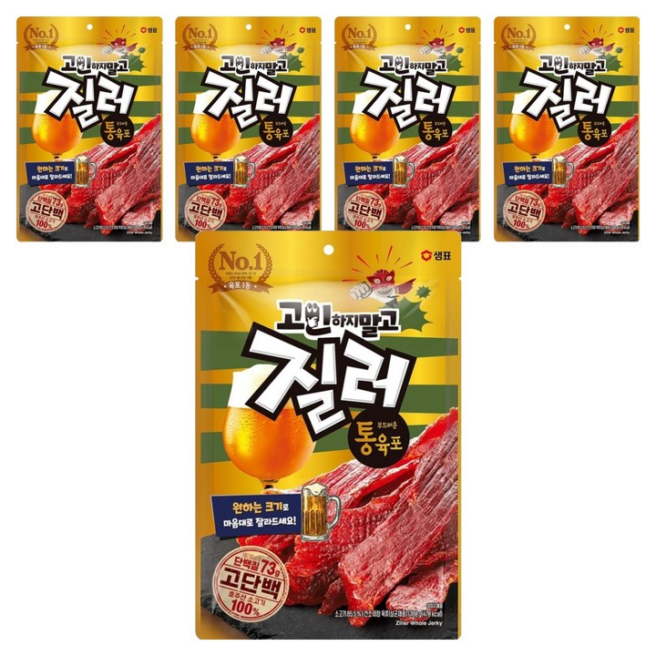 질러 부드러운 통육포, 180g, 5개