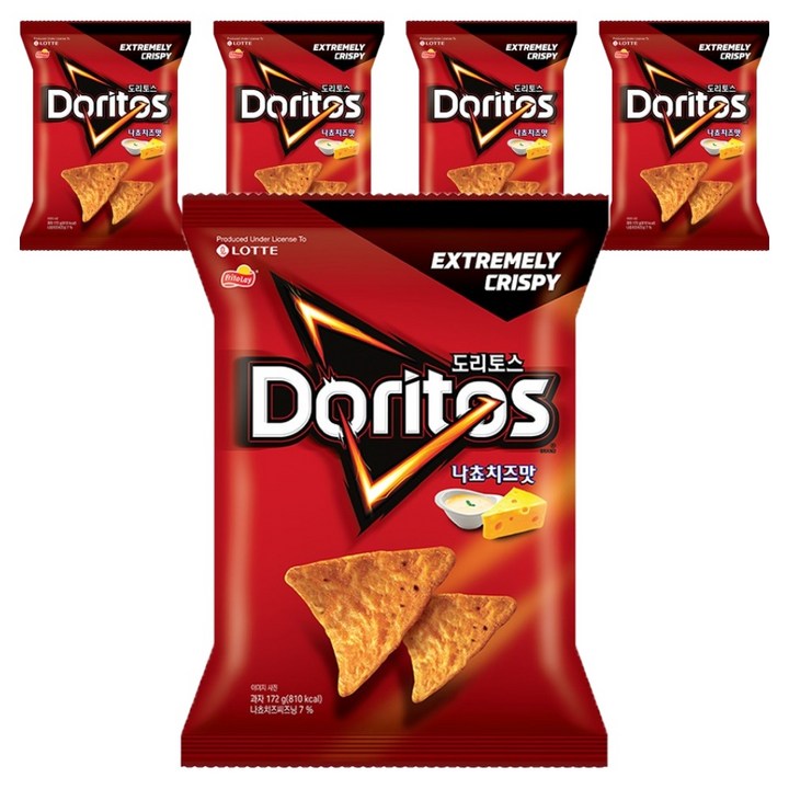 도리토스 나쵸치즈맛 과자, 172g, 5개