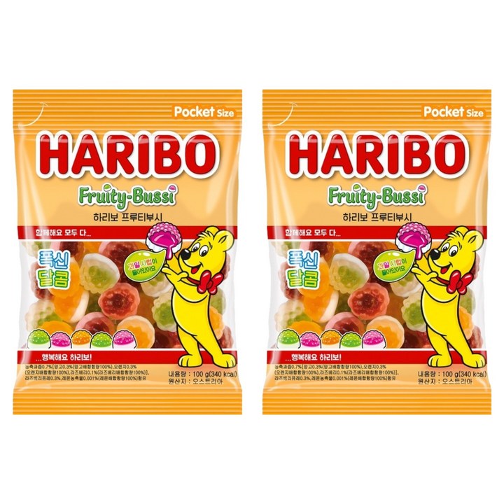 하리보 프리티부시 젤리, 100g, 2개