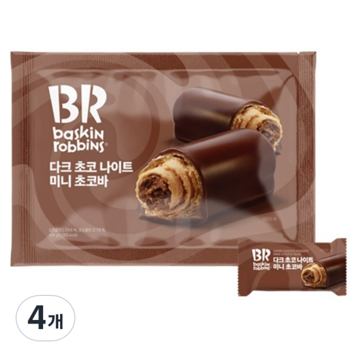 배스킨라빈스 다크 초코 나이트 미니 초코바, 405g, 4개