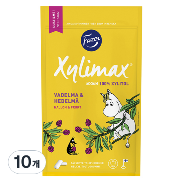 질리맥스 무민 자일리톨 과일맛 츄잉껌, 100g, 10개