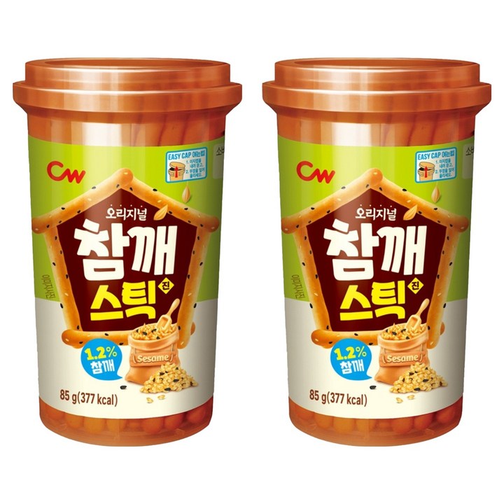 청우식품 참깨스틱 과자, 85g, 2개