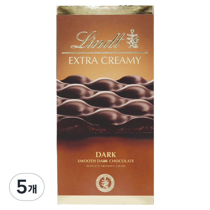 린트 엑스트라 크리미 다크 초콜릿, 80g, 5개