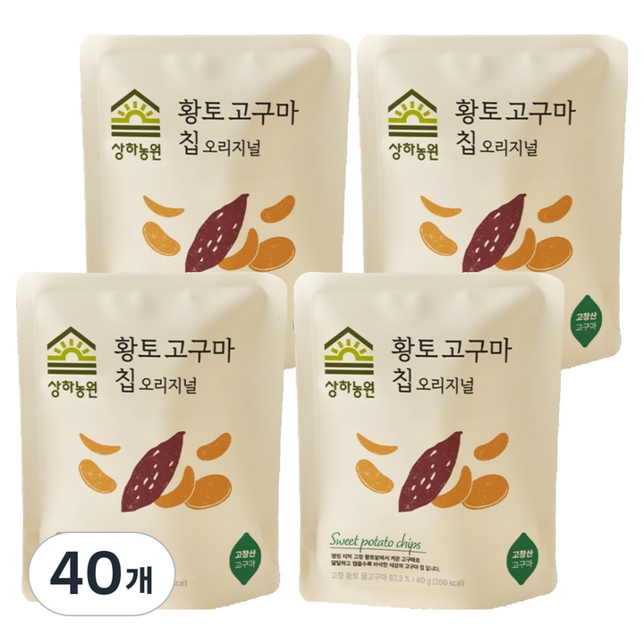 상하농원 황토고구마칩 오리지널, 40g, 40개
