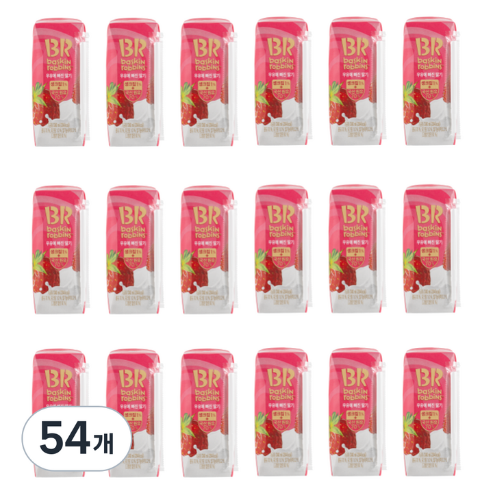 배스킨라빈스 우유에 빠진 딸기 유제품, 240ml, 18개, 3개