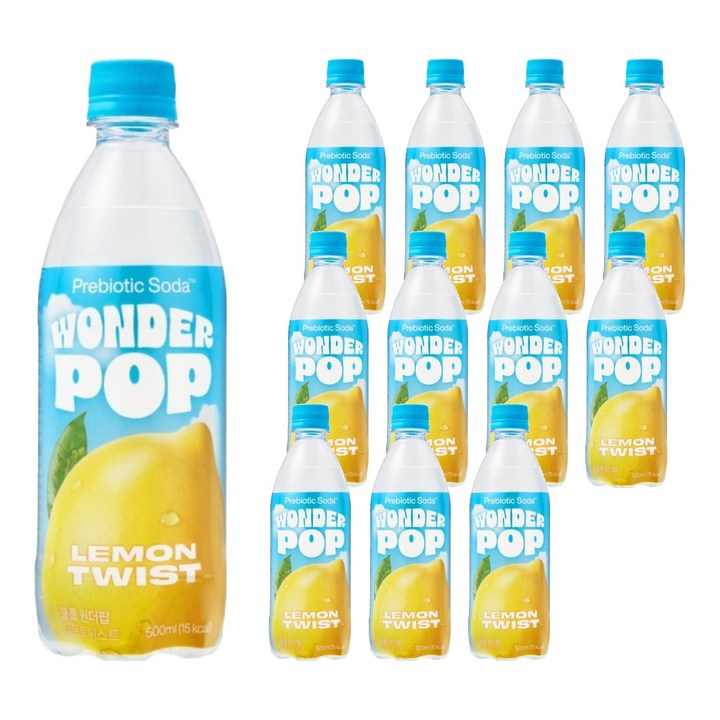 클룹 원더팝 프리바이오틱스 레몬트위스트, 12개, 500ml