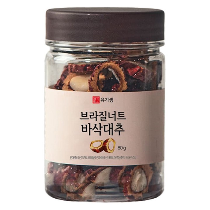 유기샘 브라질너트 바삭대추, 80g, 1개