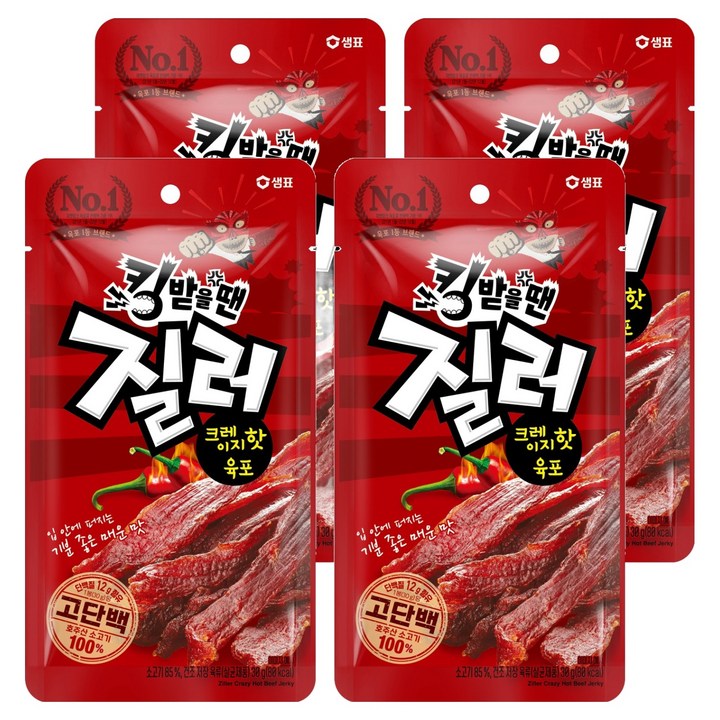 질러 크레이지핫 육포, 30g, 4개