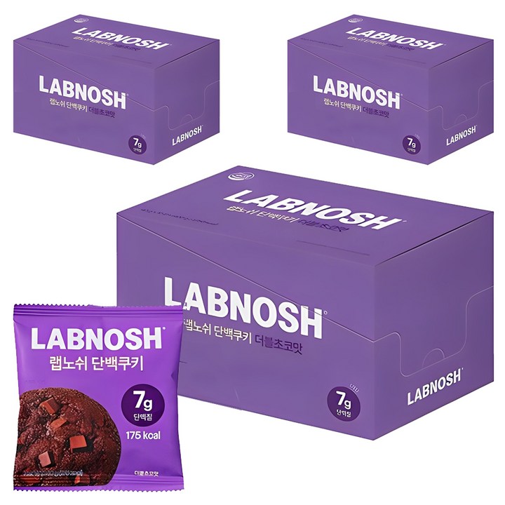 랩노쉬 단백쿠키 더블초코맛, 400g, 3개