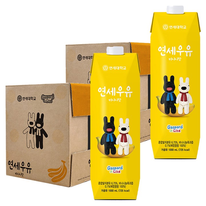연세우유 바나나맛 멸균우유, 1L, 18개