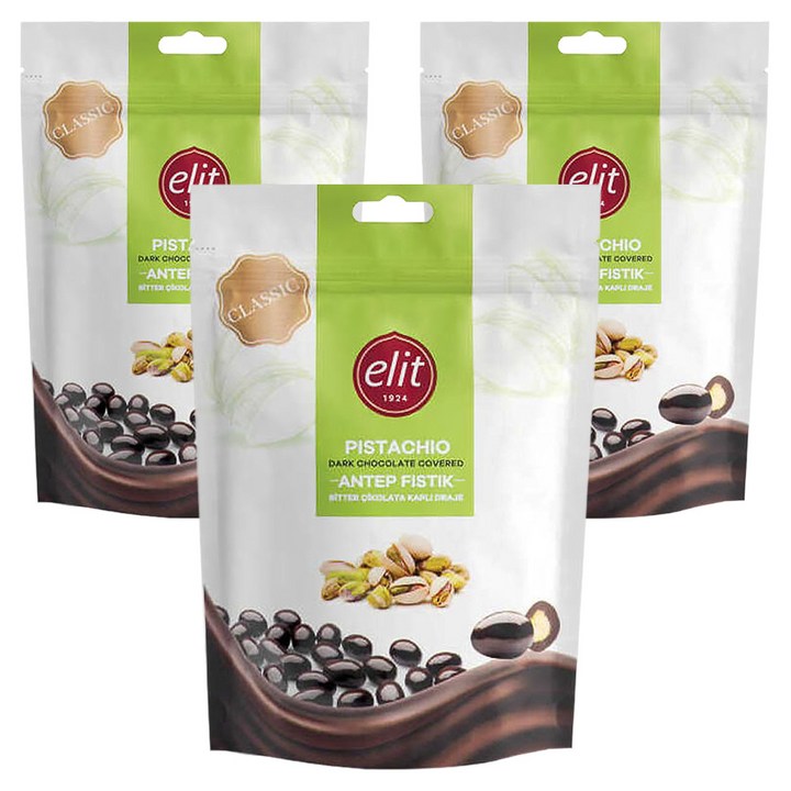 elit 다크초콜릿 커버드 피스타치오, 125g, 3개