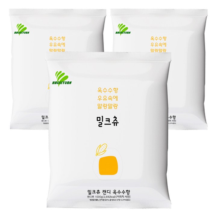 하오리위안 밀크츄 캔디 옥수수향, 1kg, 3개
