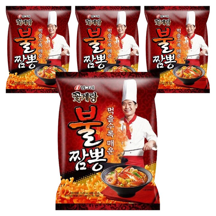 빙그레 꽃게랑 불짬뽕, 70g, 4개