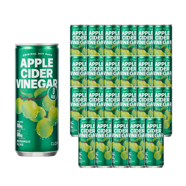 클룹 애사비소다 매실 제로 탄산음료, 250ml, 24개