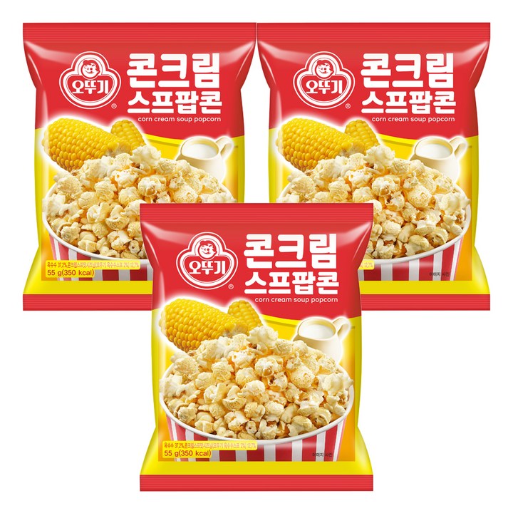 오뚜기 콘크림 스프팝콘, 55g, 3개